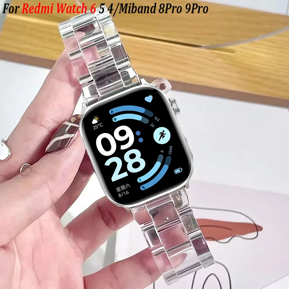 Vibrant Clear Resin Strap for Smart Watches - Stylish Wristband Accessory