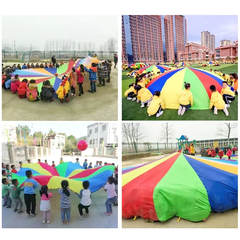 Rainbow umbrella kindergarten outdoor team building expansion activity game props children's sensory Integration training
