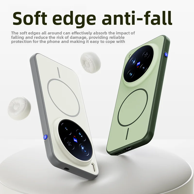Enhanced Magnetic Wireless Charging Protective Hard Silicone Case - Durable Skin Back Cover
