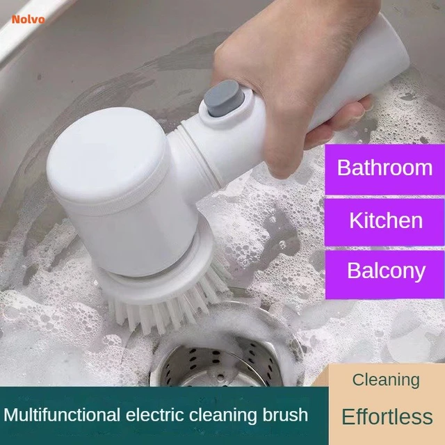 Handheld Electric Cleaning Brush Portable Dishwashing Battery powered  Waterproof Cleaner Kitchen Bathroom Surface Scrubber - AliExpress