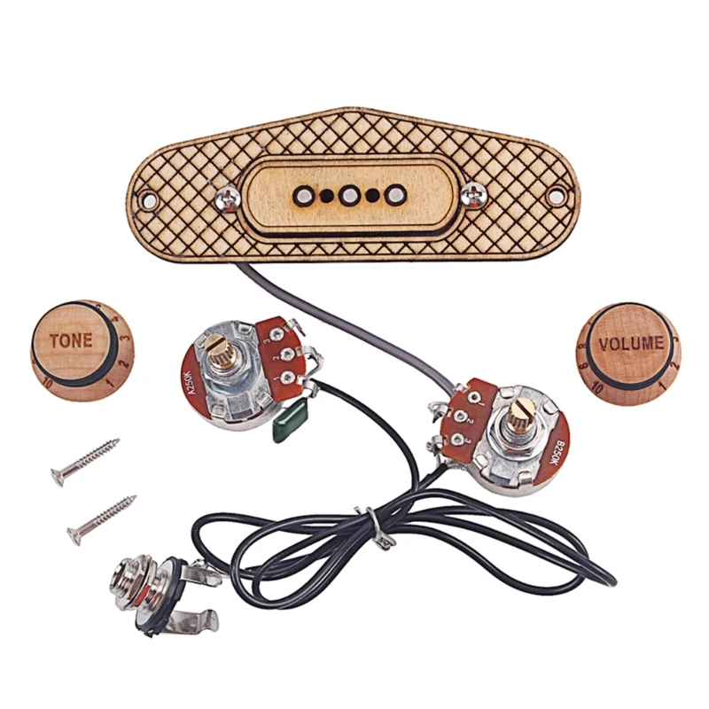 

3-String Guitar Pickup Cigar Box Practical 3 Pole Guitar Humbucker Pickup with Volume and Tone for Cigar Box Guitars