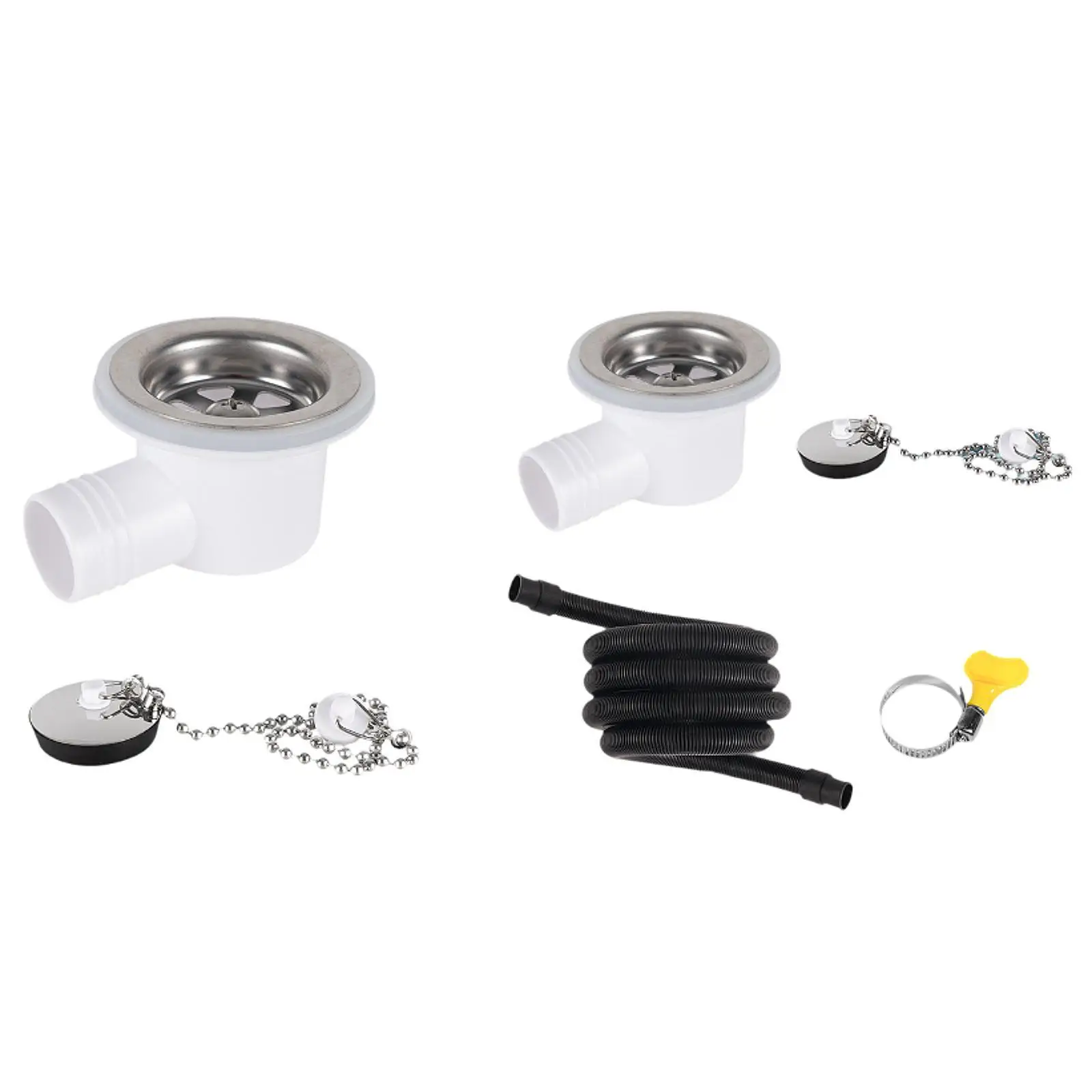 Sink Waste Drain Plug Hole Angle Fitting Stainless Steel Replaces for Motorhome Boat