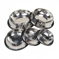 Pet Dog Cat Stainless Steel Bowl Pet Feeding Bowl Cat and Dog Drinking Bowl Metal Feeder Bowl Durable Easy To Clean Pet Supplies 1