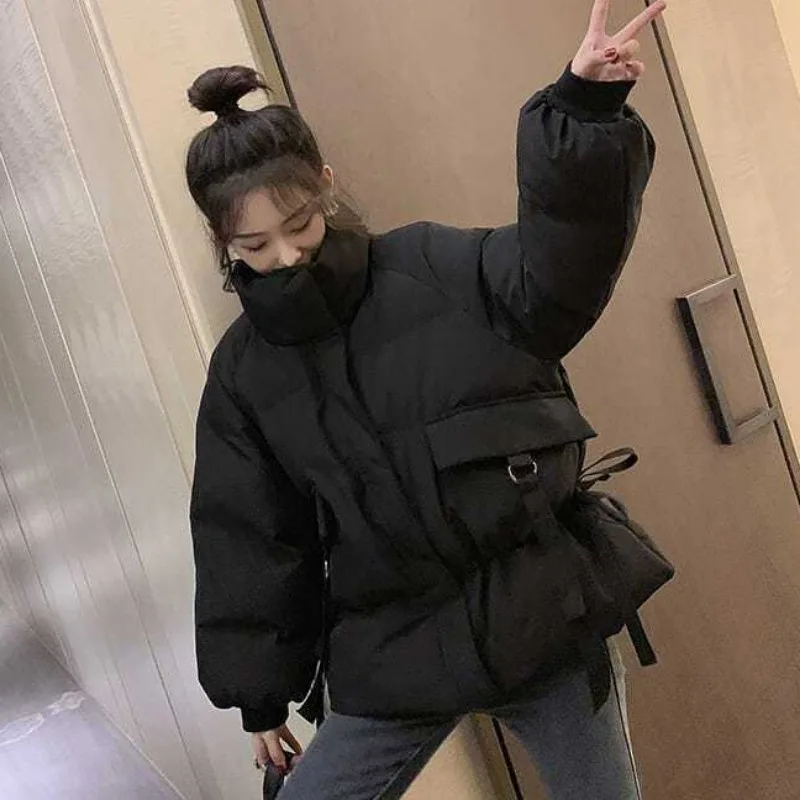 2023 New Women Down Cotton Coat Winter Jacket Female Short Parkas Loose Thick Outwear Versatile Simplicity Fashion Overcoat