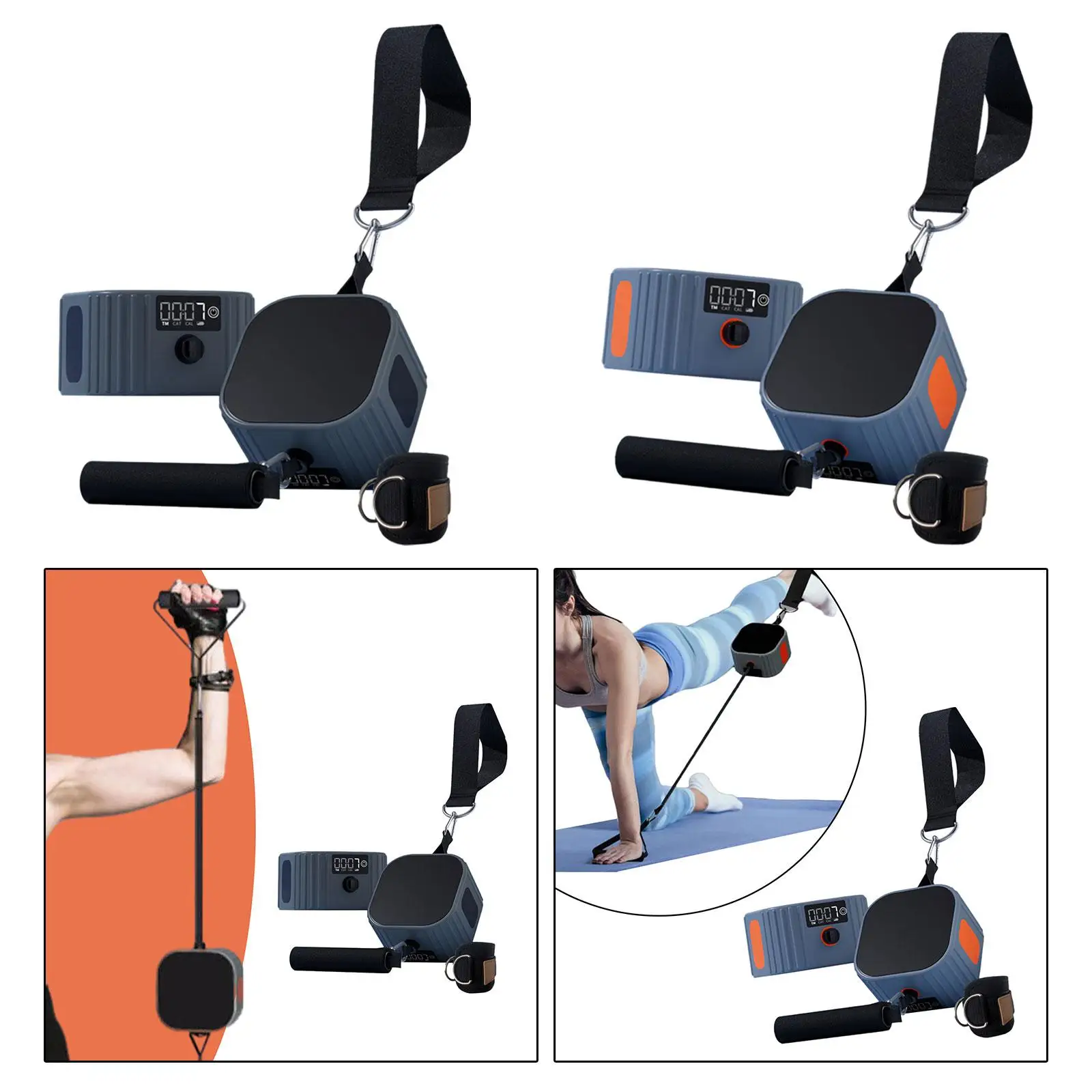 Fitness Equipment Adjustable Resistance Electric Counting LCD Display Strength Trainer for Yoga Adults Exercise Workout Shoulder