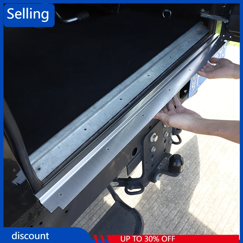 

For Land Rover Defender 2004-2019 Rear Bumper Foot Plate Trunk Door Sill Guard Protector Trim Car Inner Threshold Pedal Parts d