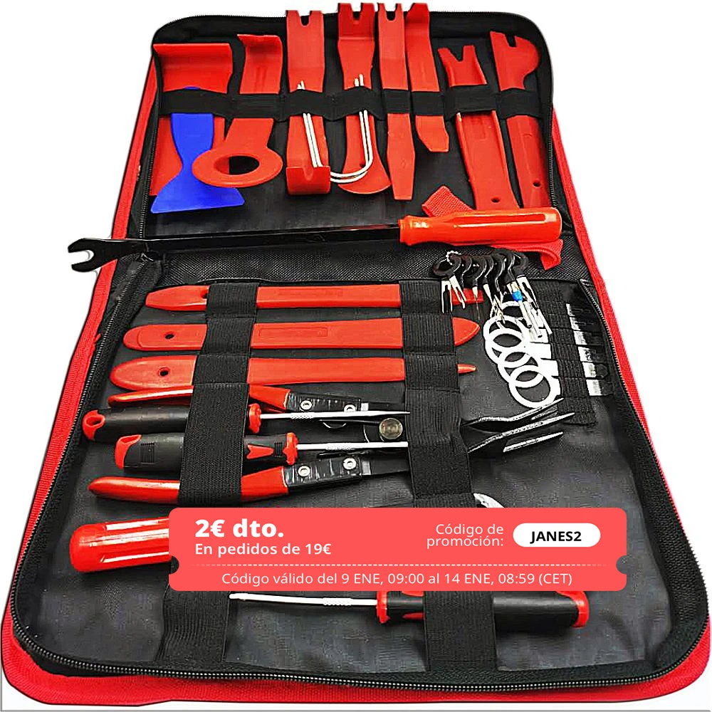 Estuche de de reparación para el automóvil, kit que incluye remache, clip, herramienta de de embellecedor panel de puerta, desmontaje interior automático y palanca de coche - AliExpress