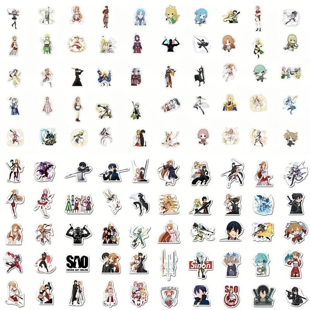 10/30/50PCS New DIY Sword Art Online Cartoon Personality Creative valigia Bed Table Car Decoration adesivo impermeabile all'ingrosso