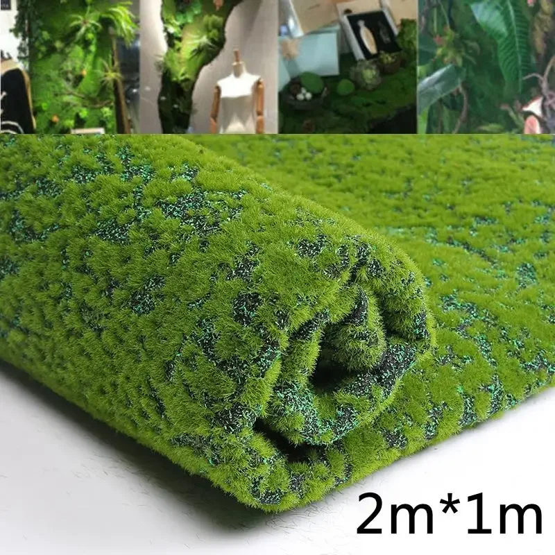 Artificial Moss Fake Grass Moss Green Plants 1/2m For Shop Patio Bar Coffee Cafe KTV Wall Ornament Home Garden Decoration