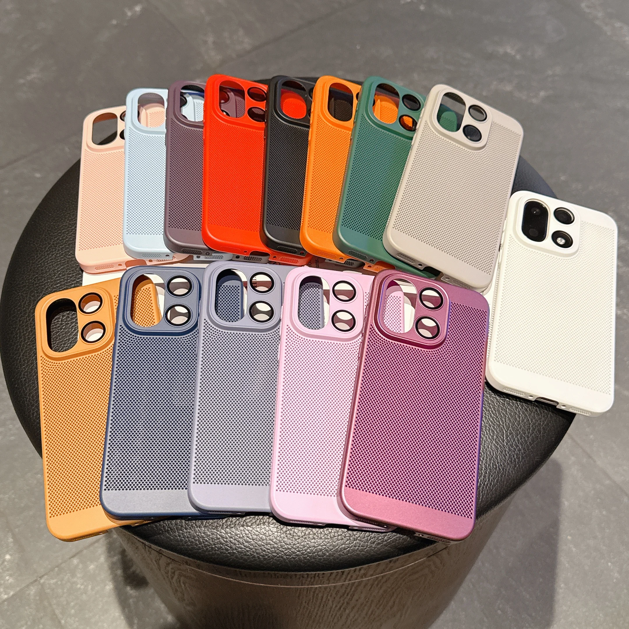 Breathable Heat Dissipation Phone Case with Glass Lens Protection and Cooling Mesh Cover