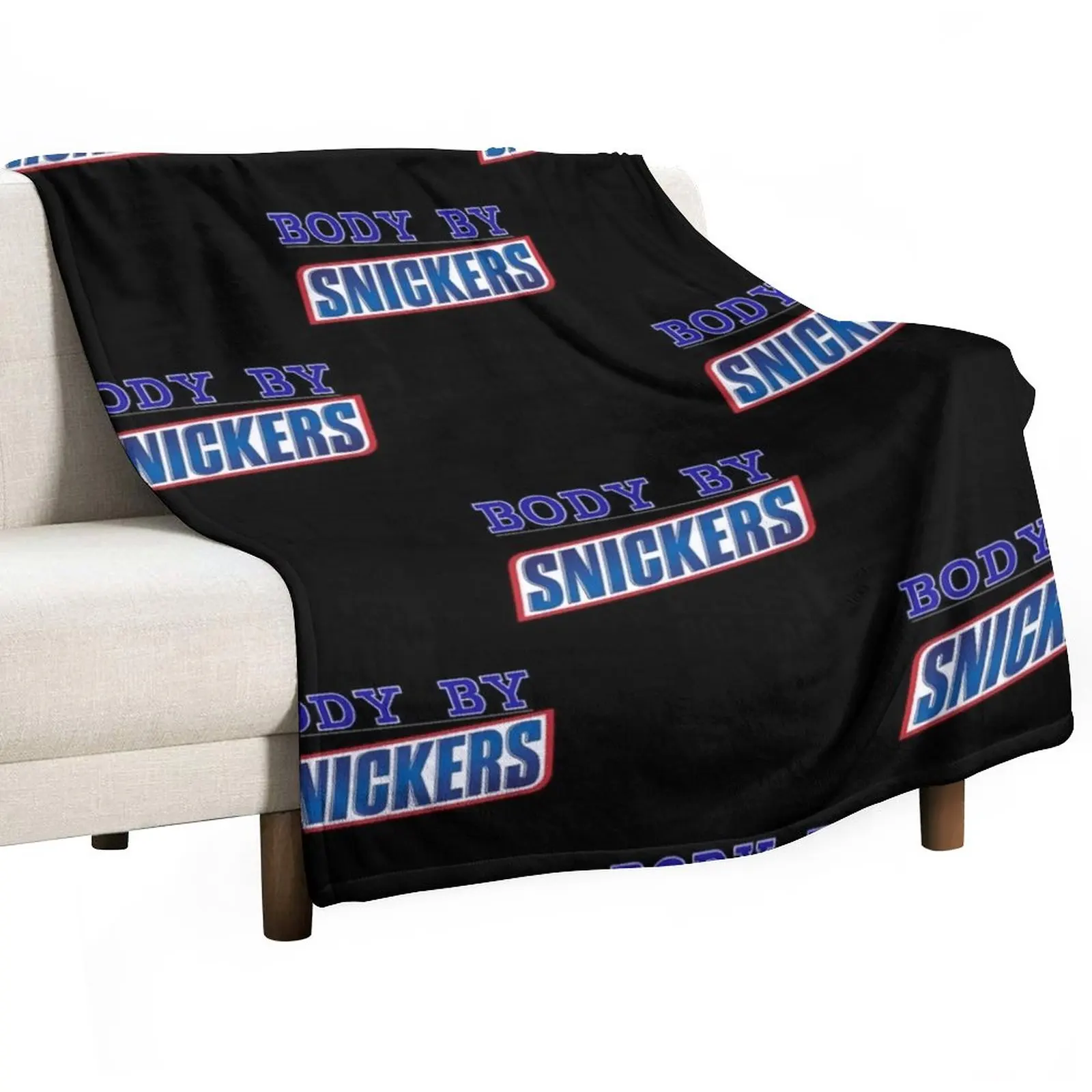 

BODY BY SNICKERS Throw Blanket Furry Blanket Fluffy Blankets Large Decorative Sofa Blanket wednesday