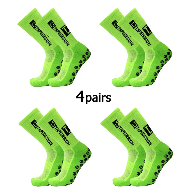 4Pairs/Lot 2024 New ANTI SLIP Tapedesign Football Socks Mid Calf Non-Slip Soccer Sport Cycling Sports Mens Sock EU38-45 6