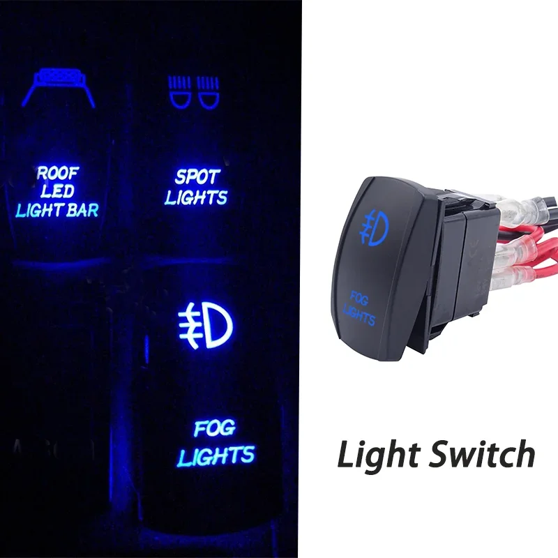 

1pc Fog Light Rocker Switch Panel Universal For Cam-am Ford ATV UTV Ship Boat Waterproof 12V- 24V 5Pins ON/Off Panel