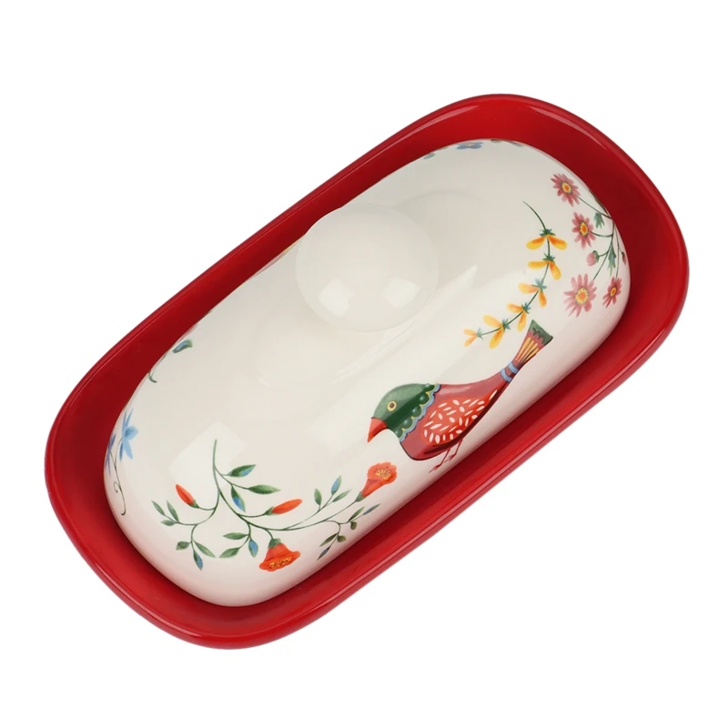 Food Container Butter Plate With Lid Kitchen Tableware Cheese Dish Ceramic Butter Box With Lid Dish Cheese Box