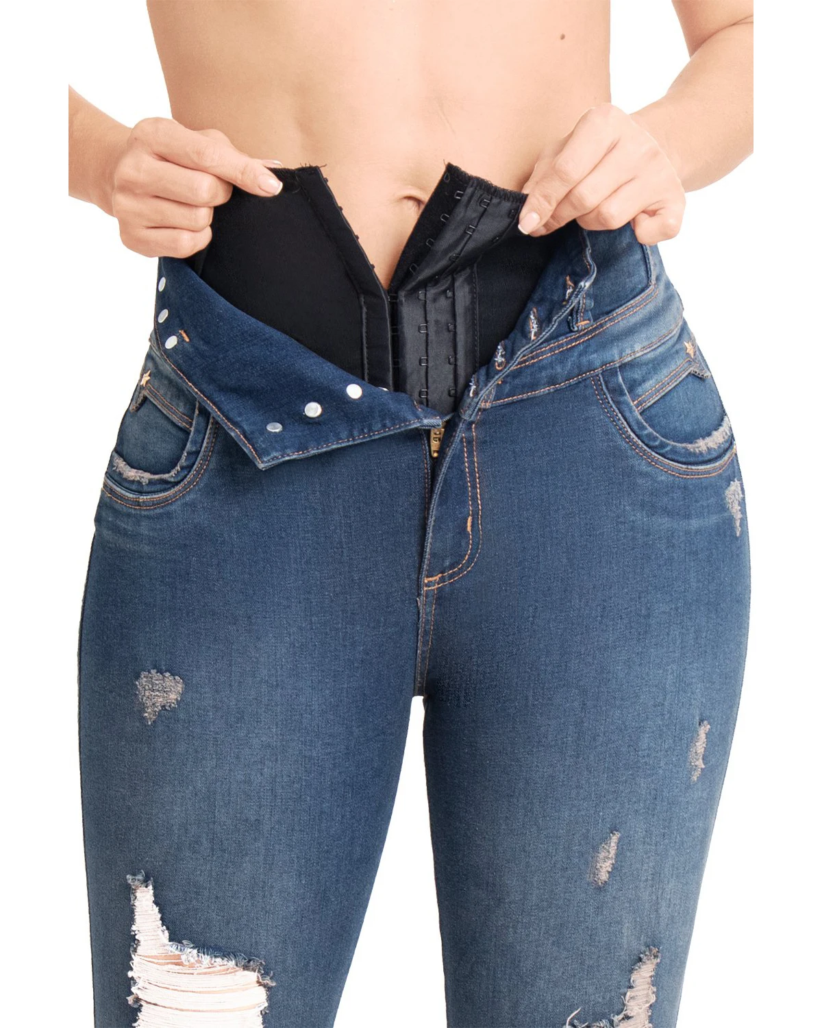 

2024 New y2k Curved Slim Fit Butt Lifting Skinny Sexy Women's Jeans High Waist Personalized Trousers with Multiple Holes