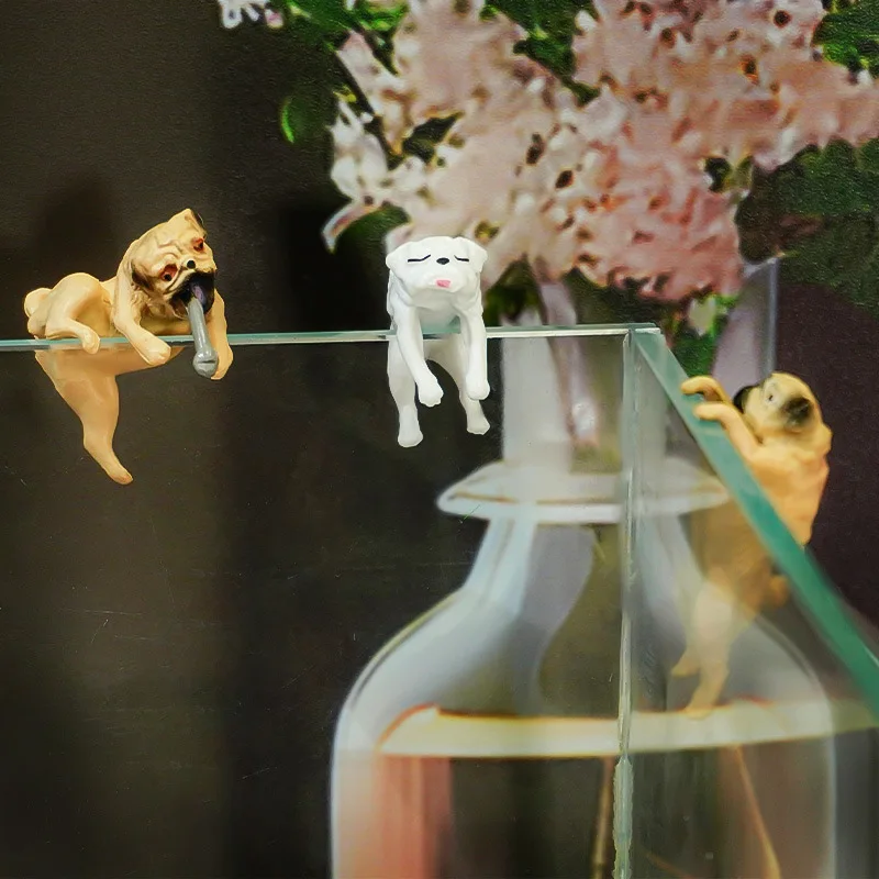 Creative Dog Ornaments for Aquarium PVC Kawaii Cartoon Dogs Climbing Dogs Fish Tank Wall Landscaping Decoration fish tank ornaments mini landscape ornaments fish tank decorations aquarium ornaments