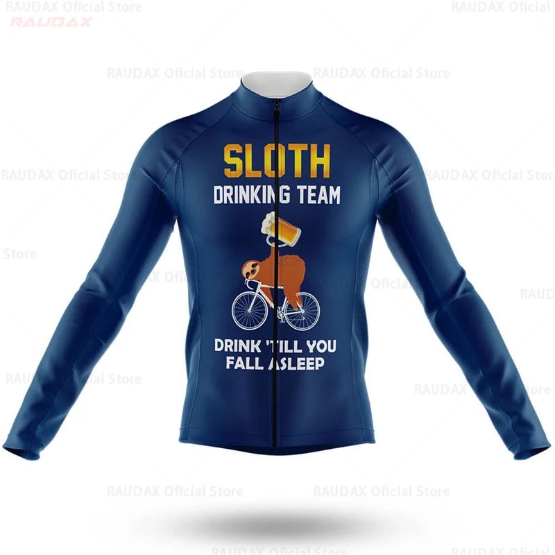 thumbnail image 1 of Chaqueta de ciclismo de manga larga para hombre con diseño de perezoso, ropa de ciclismo de montaña para primavera y otoño, uniforme de bicicleta, camiseta de carreras de bicicleta de carretera transp, 1 of 5