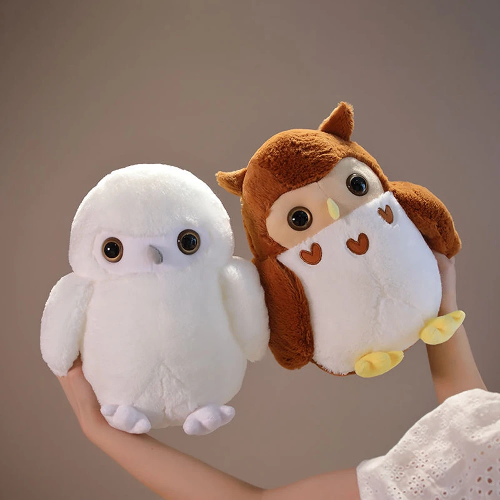 

30cm White Brown Cute Funny Owl Plush Toy Valentine's Day Gift For Boys Girls Sofa Doll Throw Pillow Soft Fill Home Decoration