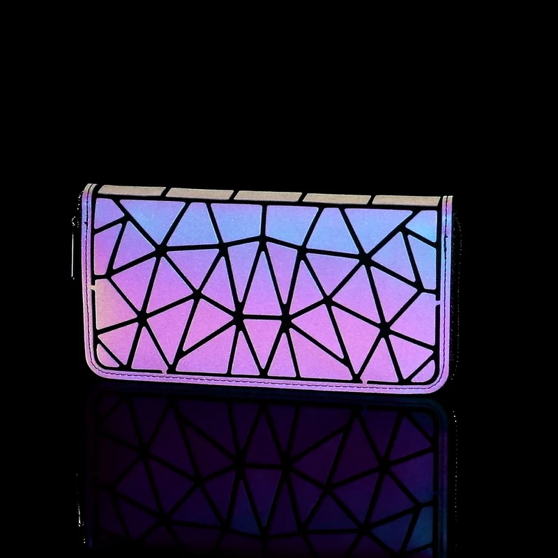 2022 Female Wallet Zipper Slim Thin Women Purses Long Clutch Wallets  Geometric Luminous Money Bag - AliExpress