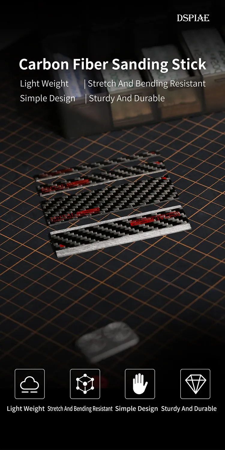 DSPIAE Model Maker Ultra Thin Carbon Fiber & Bevel Grinding Plate 5&10&25MM CB SERIES