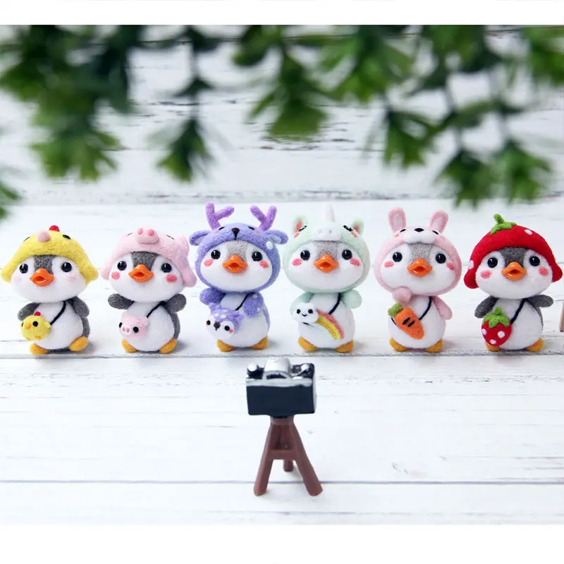 Non-Finished Wool Felt DIY Package Lovely Toy Doll Wool Felt Poked Kitting DIY Cute Animal Felting 1Set wool felting kit needle felting painting kit needle felting kit