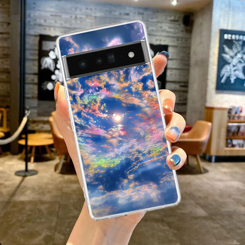 Earth Stars Space Design Soft Silicone Clear TPU Phone Case