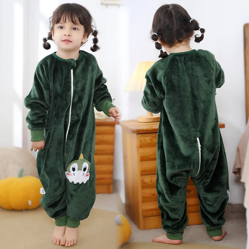 MICHLEY Cute Flannel Children Baby Sleeping Bag Sack Sleepsack Winter Warm Pajamas Sleepwear Pajamas For Girls Boys Kids 1-6T 2