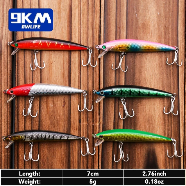 Hard Minnow Fishing Lures 7cm Jerkbait Swimbait Fishing Walleye Lures  Crankbait Trout Catfish Jerk Bait Minnow Lure Treble Hooks - AliExpress