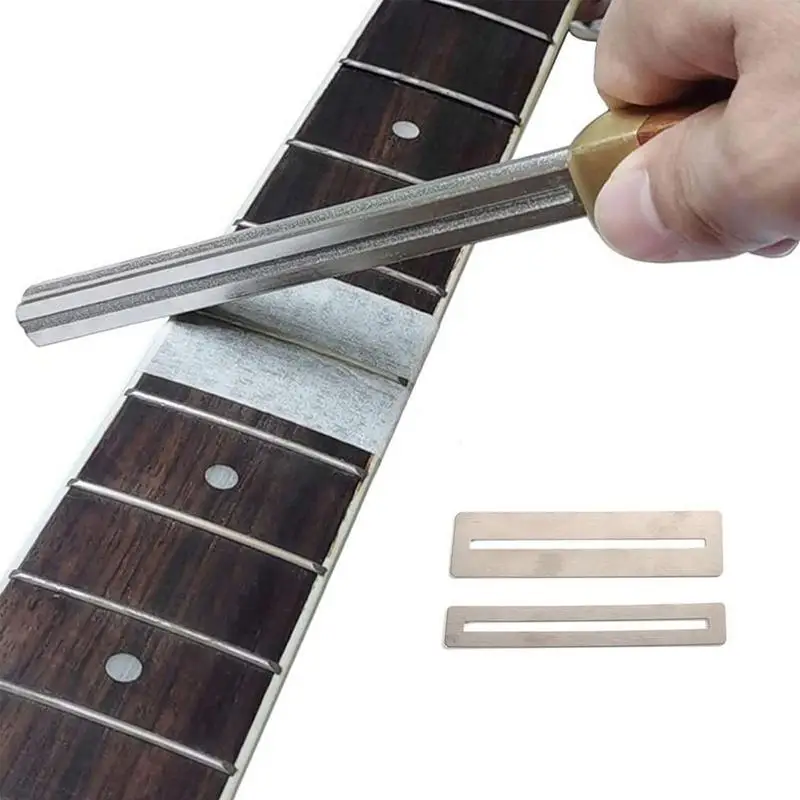 

Wooden Fret Crowning Files With 2 Pcs Neck Protection Sheet For Electric Acoustic Guitar Ukulele Bass Banjo
