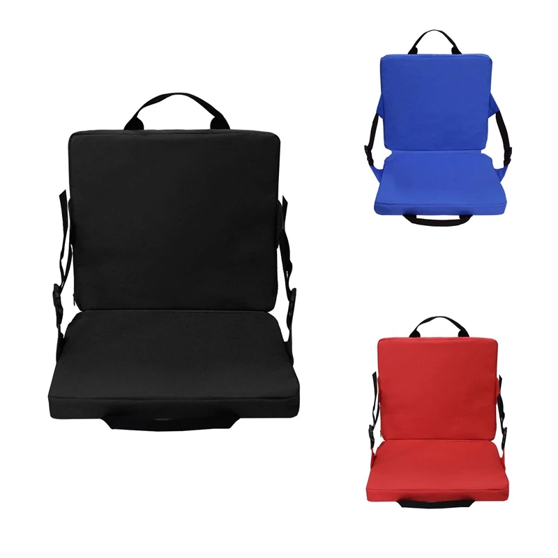 

1 Piece Foldable Outdoor Cushion Chair With Backrest Soft Cushion Chair Portable Camping Beach Hiking Stadium Seat Pad ,Red