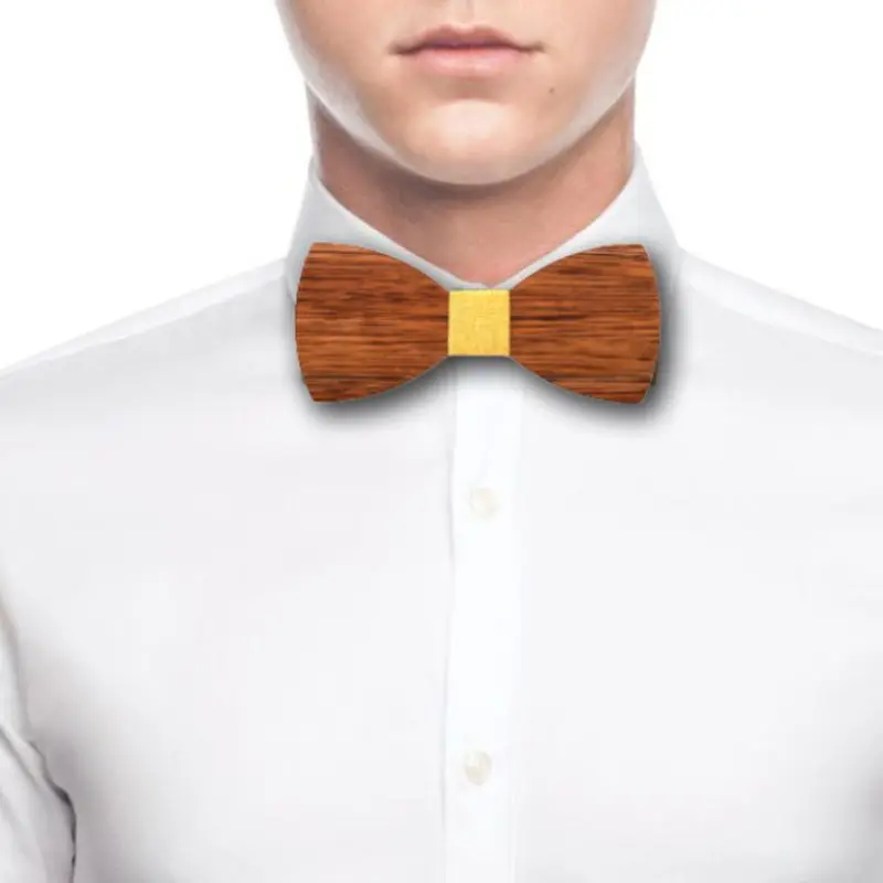 Handmade Cork Wooden Bow Ties For Men Wedding Party Unique Accessories Neckwear Solid Color Whole for Butterfly