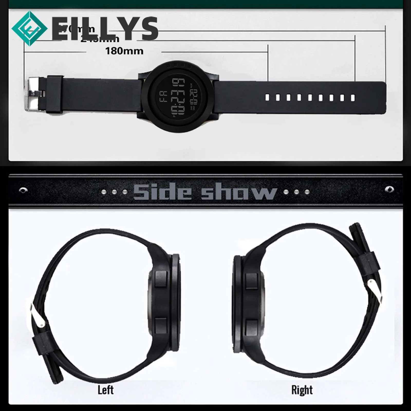 Eillysevens Men Digital Watch Led Display 50m 2024 Male Wristwatch Alarm Clock Sports Electronic Watches Relogio Masculino 2