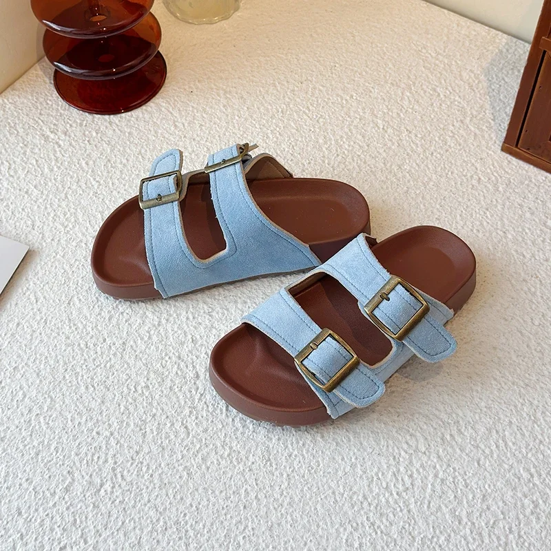 New Trend Girls Open-toe Slippers Summer Children's Causal Slip-on Shoes Fashion Kids Simple Boys Beach Flat Slippers Non-slip