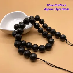 Black Shungite Energy Gemstone for Cleansing and Chakra Balance - Ideal DIY Gift (12mm)