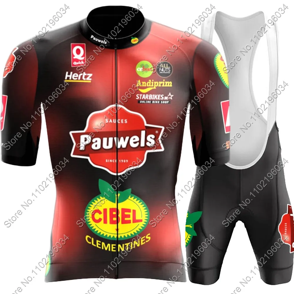 Pauwels Sauzen-Bingoal Cycling Jersey Set Belgium Bicycle Clothing Road Bike Shirts Suit Bicycle Bib MTB Ropa Maillot