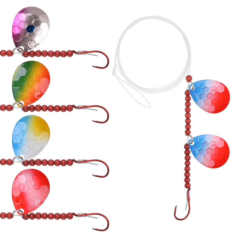 7Pcs Walleye Spinner Rig Kit Spinner Blades Rigs Saltwater Crawler Harness Spinner Blades Esche Da Pesca Attrezzatura Da Traina