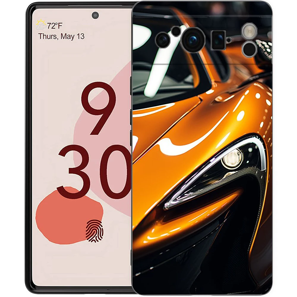 Super Car Sport Shockproof Phone Case – Soft Silicone TPU Black Cover
