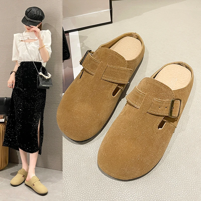 

2024 New Slipper Shoes Women Round Toe Fur Shallow Mouth Soft Female Footwear Slip-on Casual Fashion Living At Home Indoor Shoes