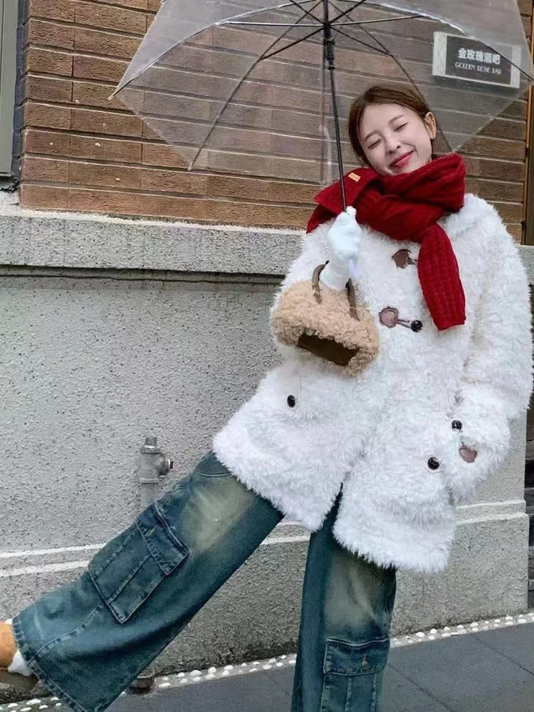 Fashionable Lamb Fur Handbag Women's Crossbody Bag New Arrival Pillow Shaped Handbag Autumn Season Small Bag Versatile Design