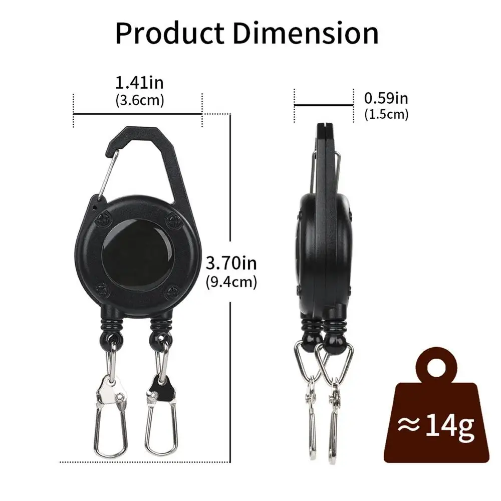 Retractable Double-Headed Belt Clip Lanyard with Steel Cord