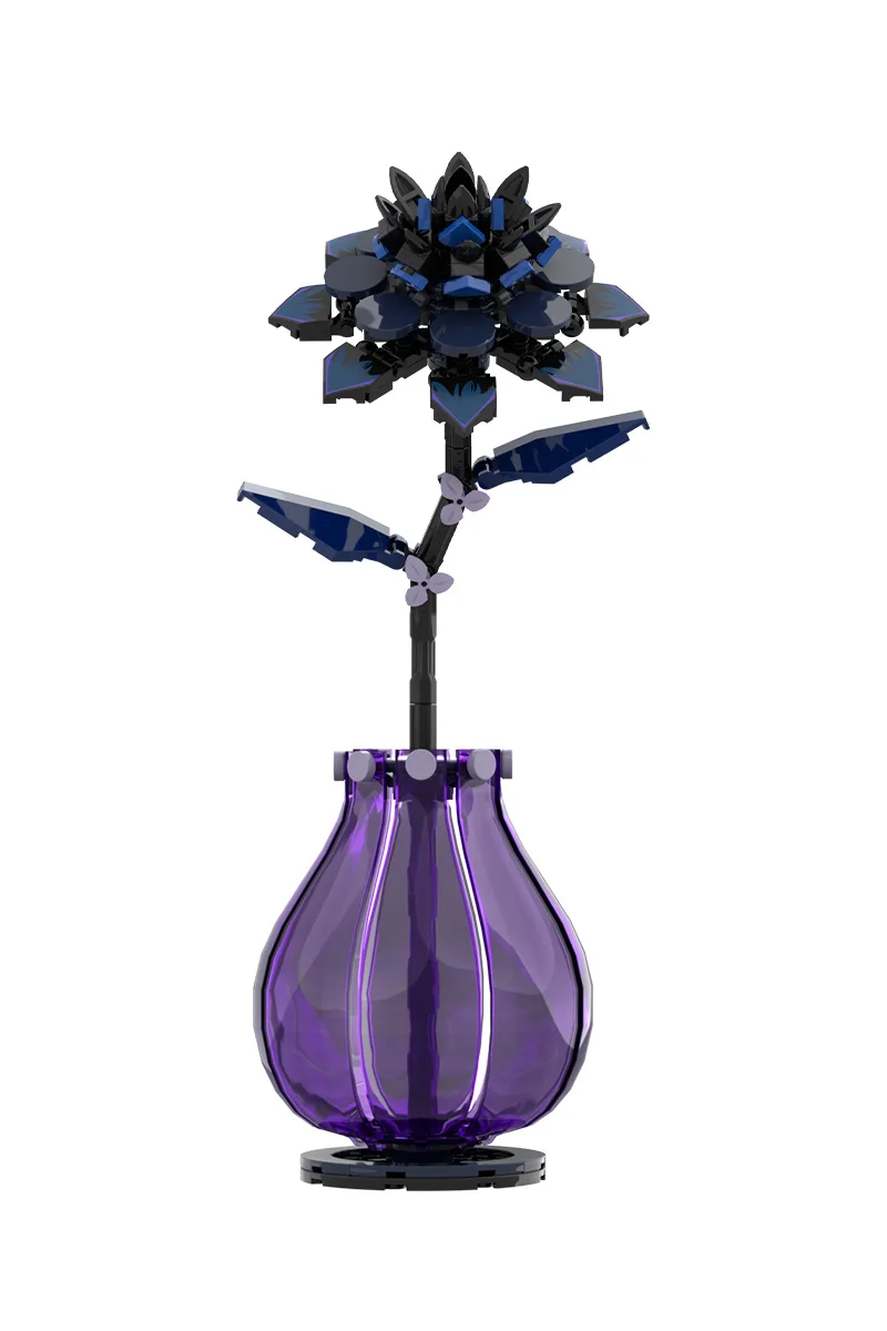 MOC Dahlie Blume Modell Bausteine Tianzhu Pfingstrose Pflanze Romantische Blume Ziegel Spielzeug DIY Kreative Bouquet Hause Dekoration Geschenk – Detail 2