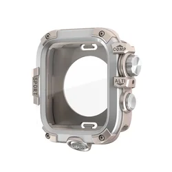 Premium Metal Bumper Case with Tempered Glass Screen Protector for 46mm (Starlight Silver)