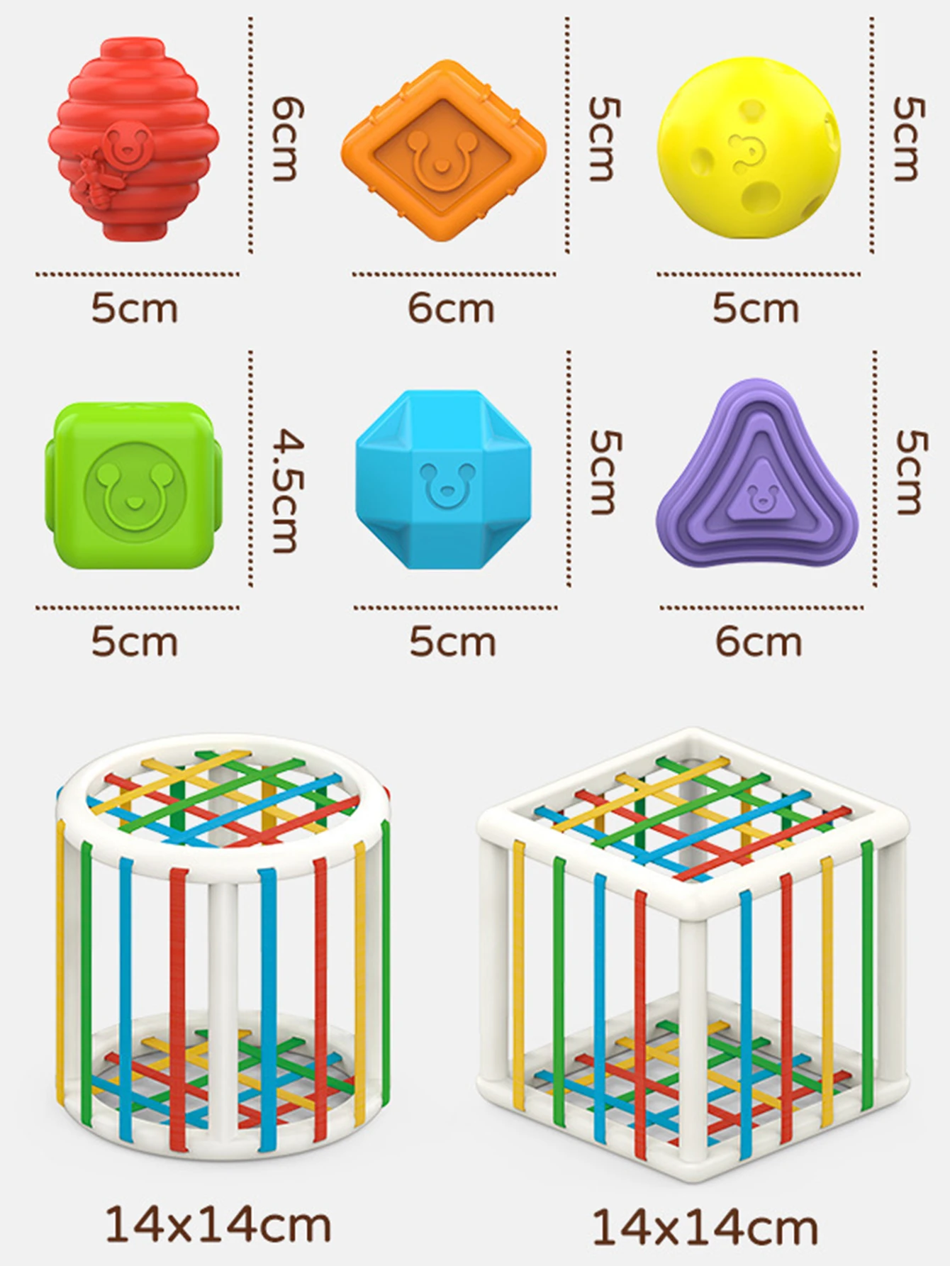 Rainbow Sequels Stacked and Sorted Early Childhood Education Activities Toys for Boys Girls Gift Shape Color Grasping Training