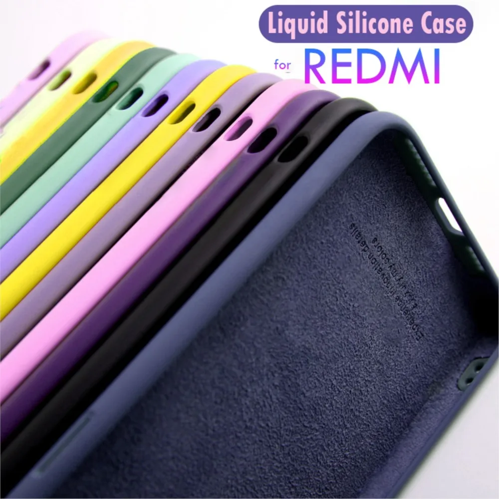 Flüssigsilikonhülle Redmi 12C 10 10C 10A 9 9C NFC 9AT 9T Redmi Note 12 11 Pro 5G 11S 8T 8 9S 9 10 Pro 10s 11s Mikrofaser-Abdeckung