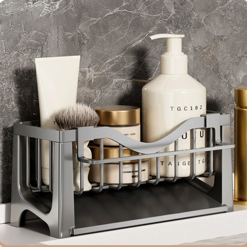 Kitchen Sink Sponge Holder Dish Drainer Kitchen Organizer Drainboard Storage Rack Dish Drying Rack Storage