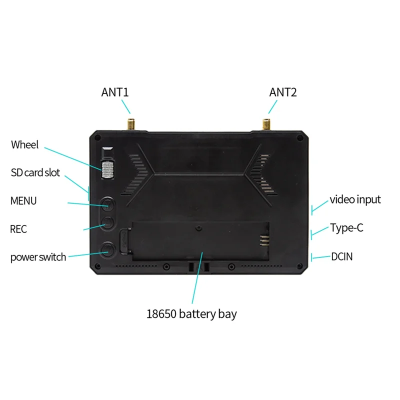 A29F-M5F 5 인치 FPV 모니터 800X480 FPV Drone Quadcopter RC 모델 용 60FPS DVR이 장착 된 Steadyview 다양성 수신기 내장