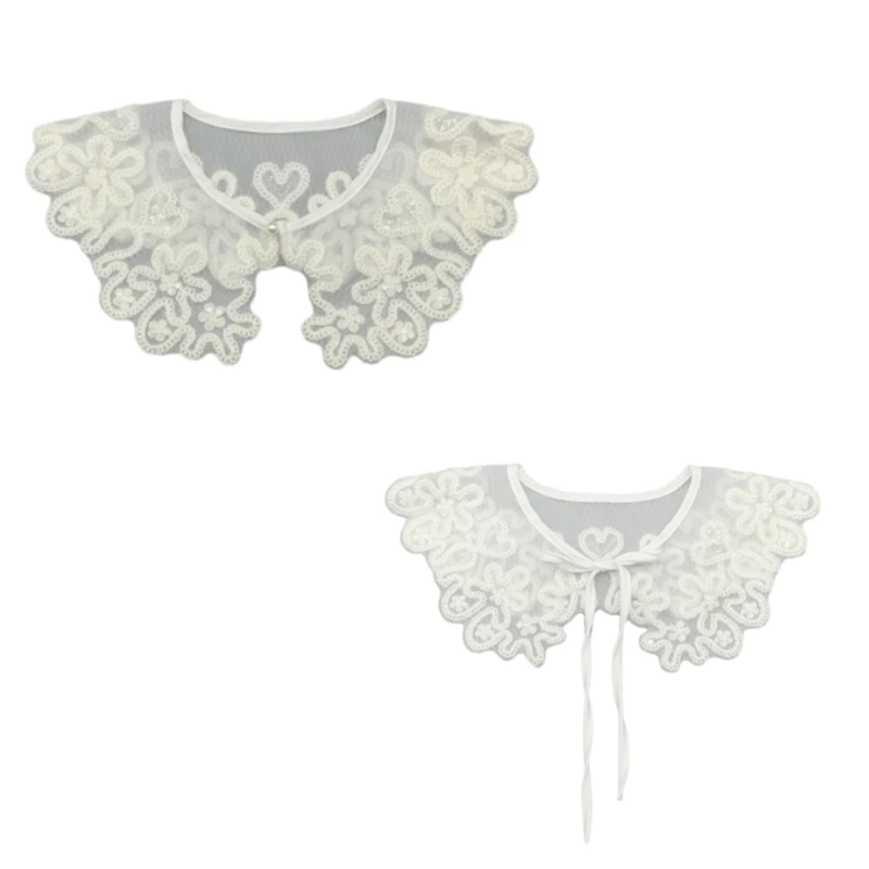 

Q1FA Woman Shirt Sweater Embroidery Trim False Collar Sewing Wedding Dress Supplies