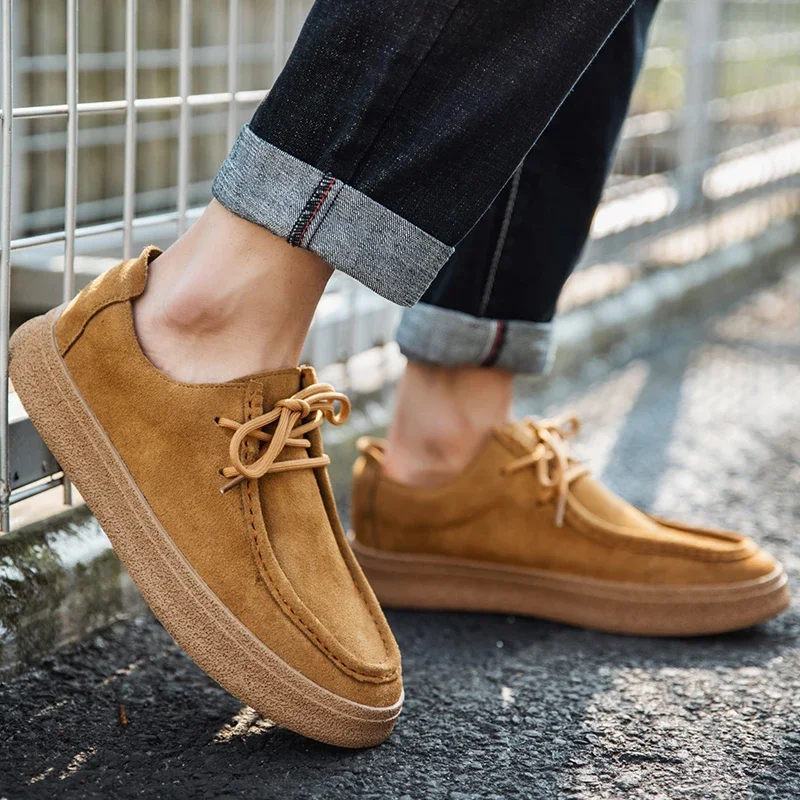 

Suede Shoes Classic Fashion Handmade Shoes Spring Comfy Slip-on Men Flats Moccasins Male Footwear Brand Leather Men Casual Shoes