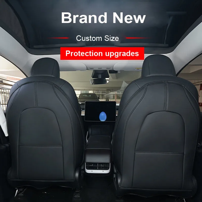 Seat Back Anti-Kick Pad Protector For Tesla Model 3 Y 21 Mat Child Anti Dirty Leather Styling Car Interior Trim Decoration
