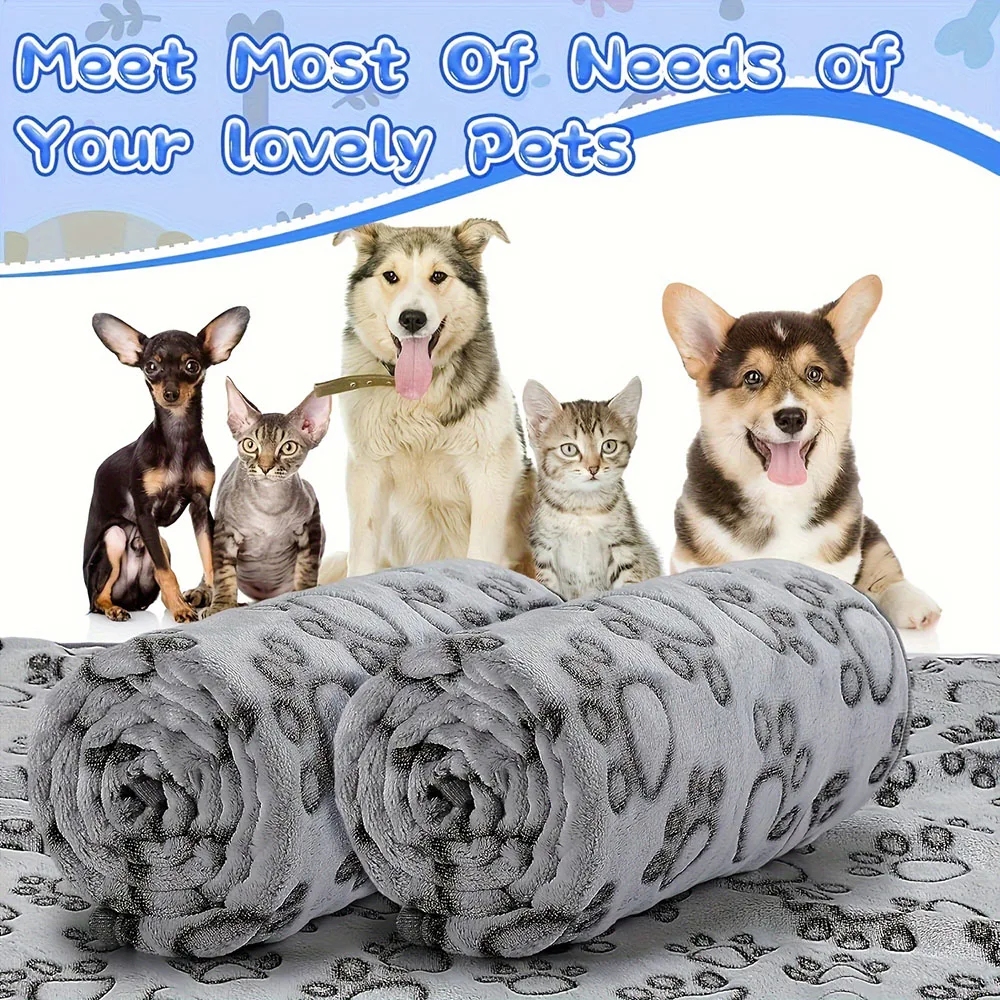 Soft Paw Print Pet Blanket 2